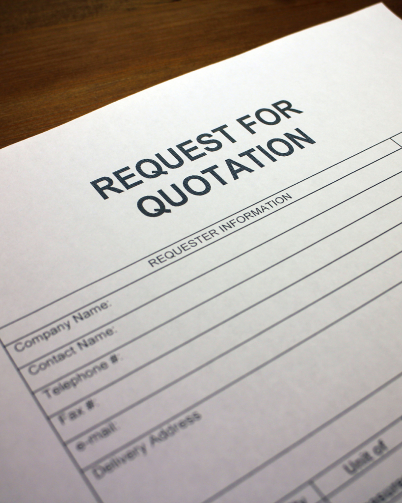 rfq for industrial equipments